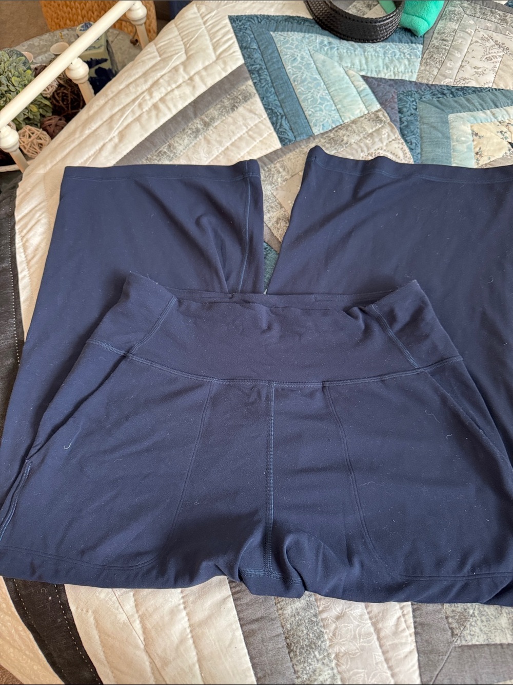Lululemon Wide-Leg Navy Blue Yoga Pants